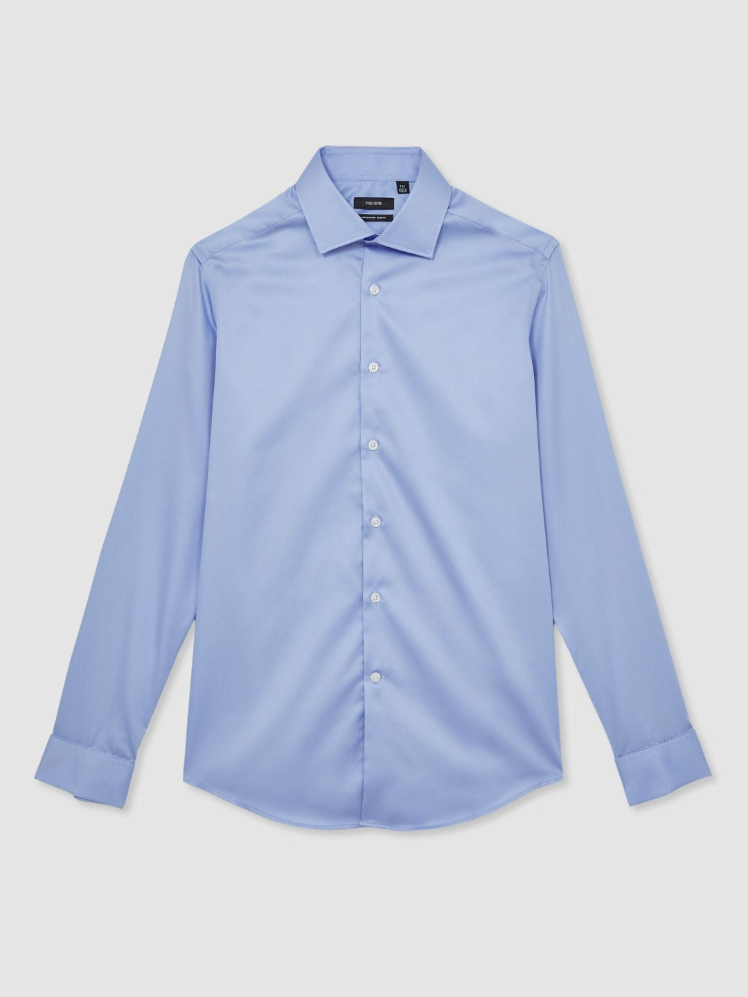 Reiss Slim Fit Slim-Fit Cotton-Sateen Shirt in Mid Blue