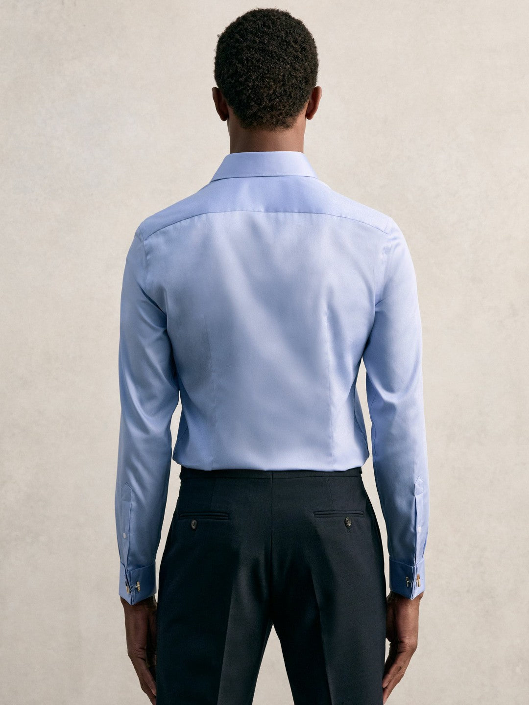 Reiss Slim Fit Slim-Fit Cotton-Sateen Shirt in Mid Blue