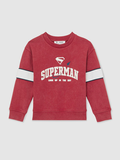 Reiss 13-14 yrs Superman Cotton Logo Sweatshirt in Red