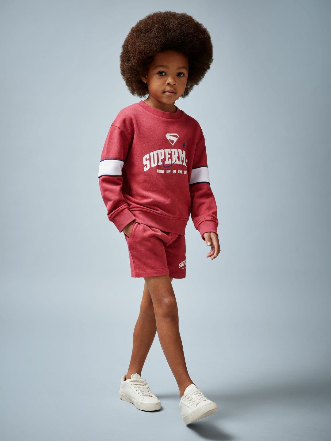 Reiss 13-14 yrs Superman Cotton Logo Sweatshirt in Red