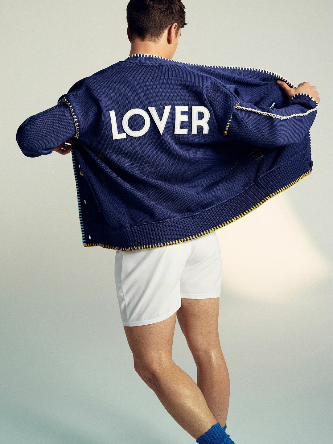 Reiss | Tom Daley Lover Knit Cardigan in Navy Blue