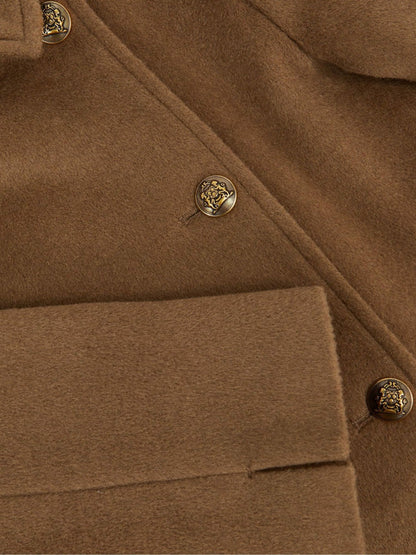 Reiss 9-13 yrs Wool-Blend Double-Breasted Coat in Camel