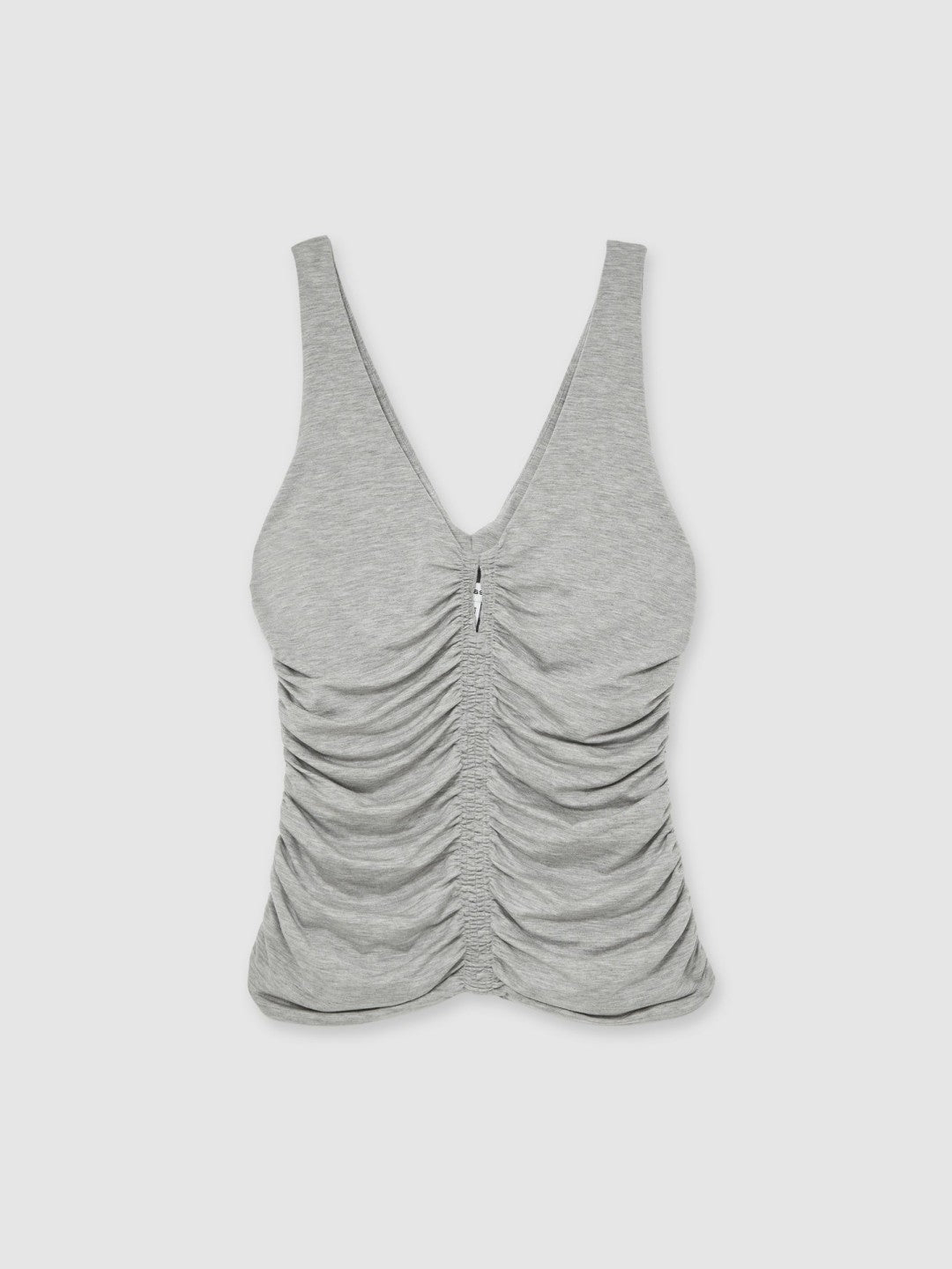 Reiss Stretch Lyocell Jersey Ruched Vest in Silver Grey