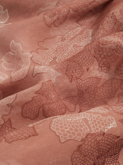 Reiss Chiffon Floral Cape Maxi Dress in Pale Pink