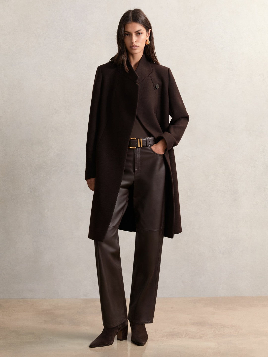 Reiss Coat in Chocolate Brown