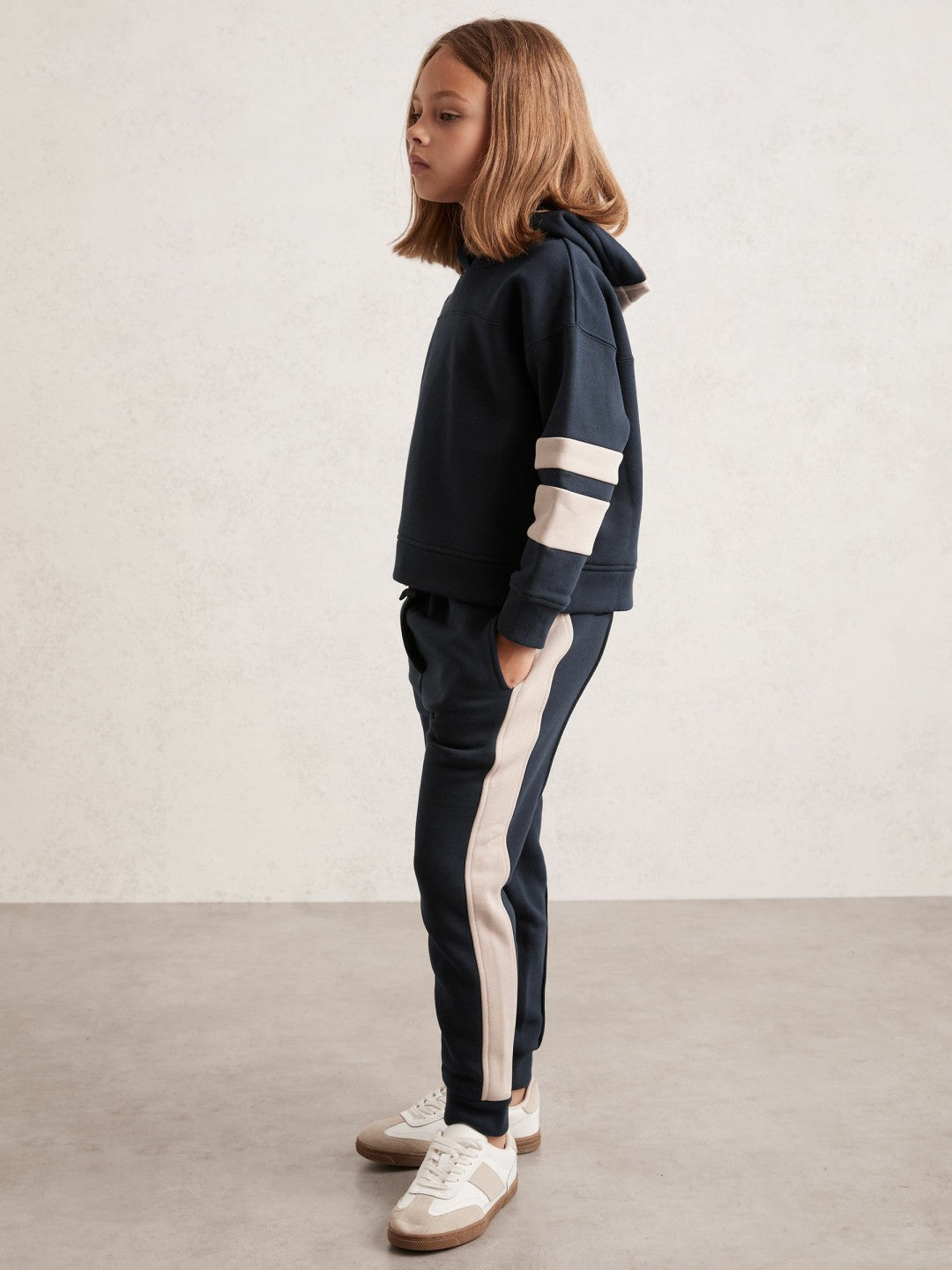 Reiss Cotton-Blend Joggers and Hoodie Set in Navy