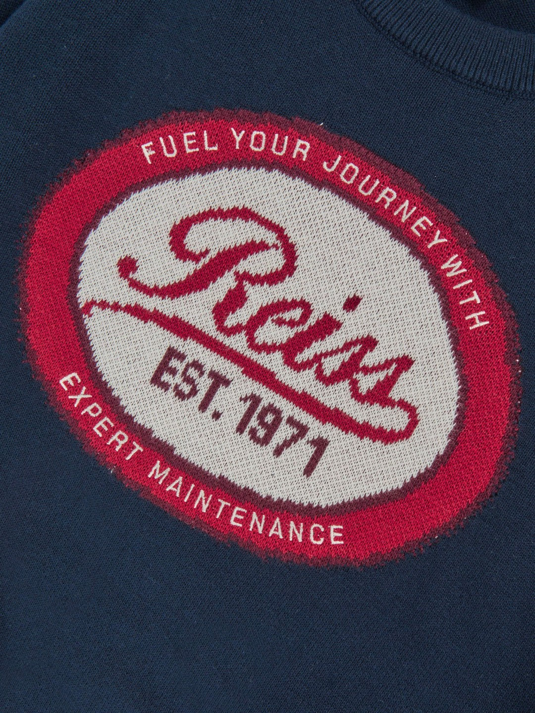 Reiss 9-13 yrs Cotton Motor Cars Logo Jumper in Navy