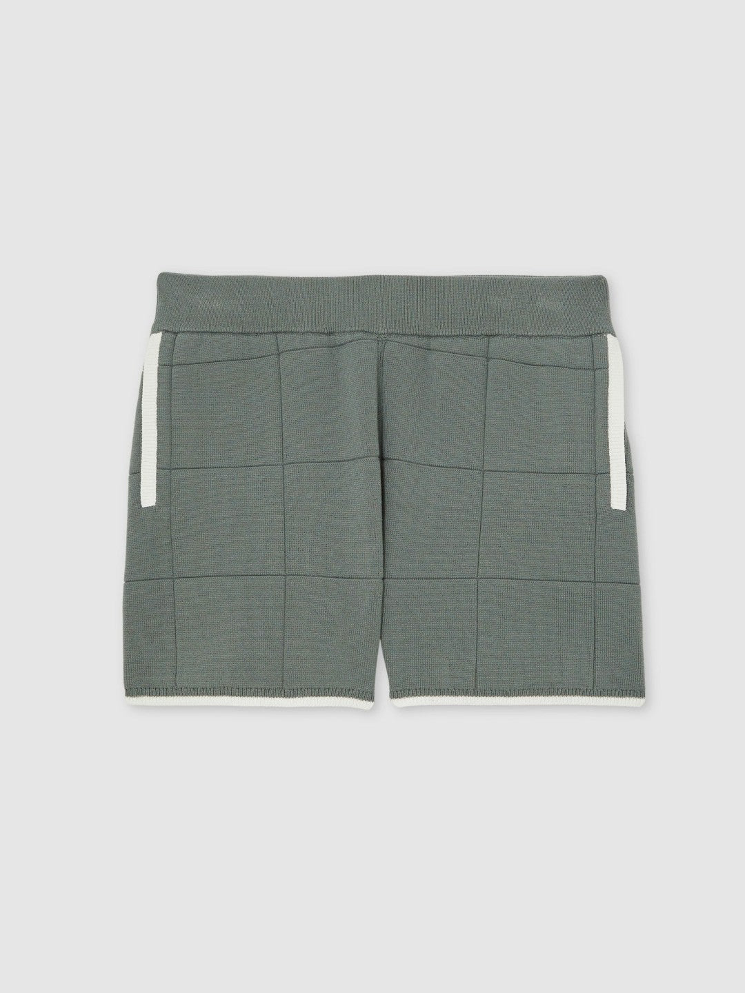 Reiss 3-9 yrs Tipped Knit Stitch-Detail Shorts in Dark Sage Green