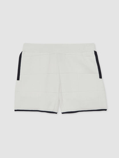 Reiss 3-9 yrs Tipped Knit Stitch-Detail Shorts in White/Navy