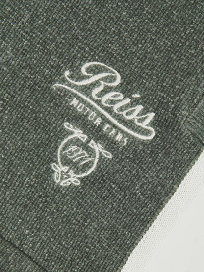 Reiss 3-9 yrs Chenille Tipped Motor Cars Shorts in Dark Sage Green/White