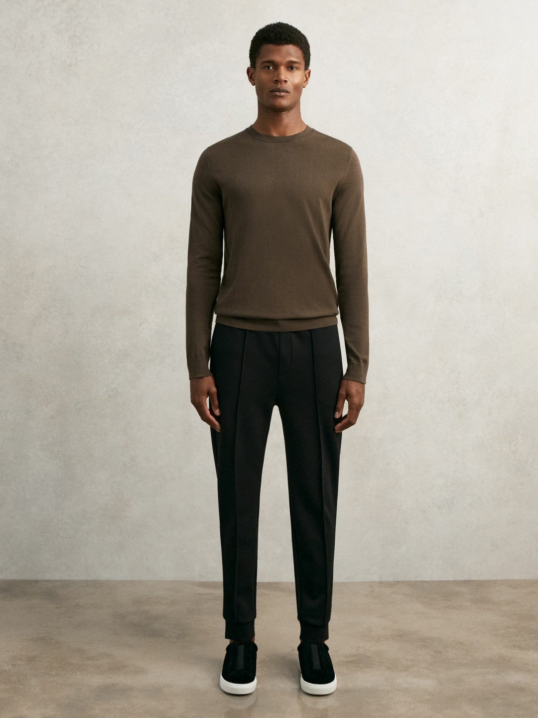 Reiss Interlock Drawstring Joggers in Black