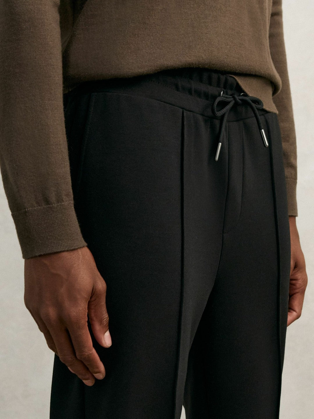 Reiss Interlock Drawstring Joggers in Black