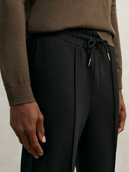 Reiss Interlock Drawstring Joggers in Black
