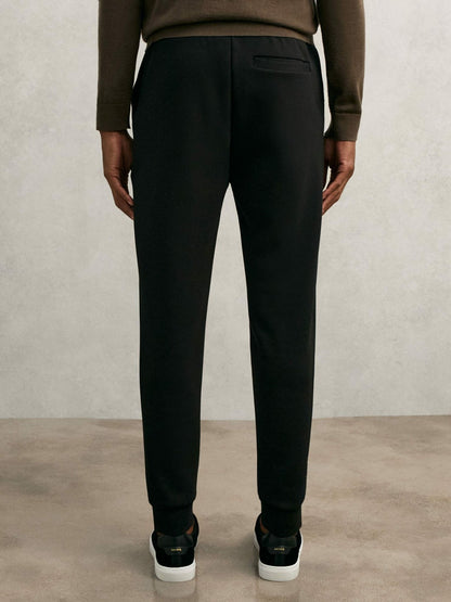 Reiss Interlock Drawstring Joggers in Black