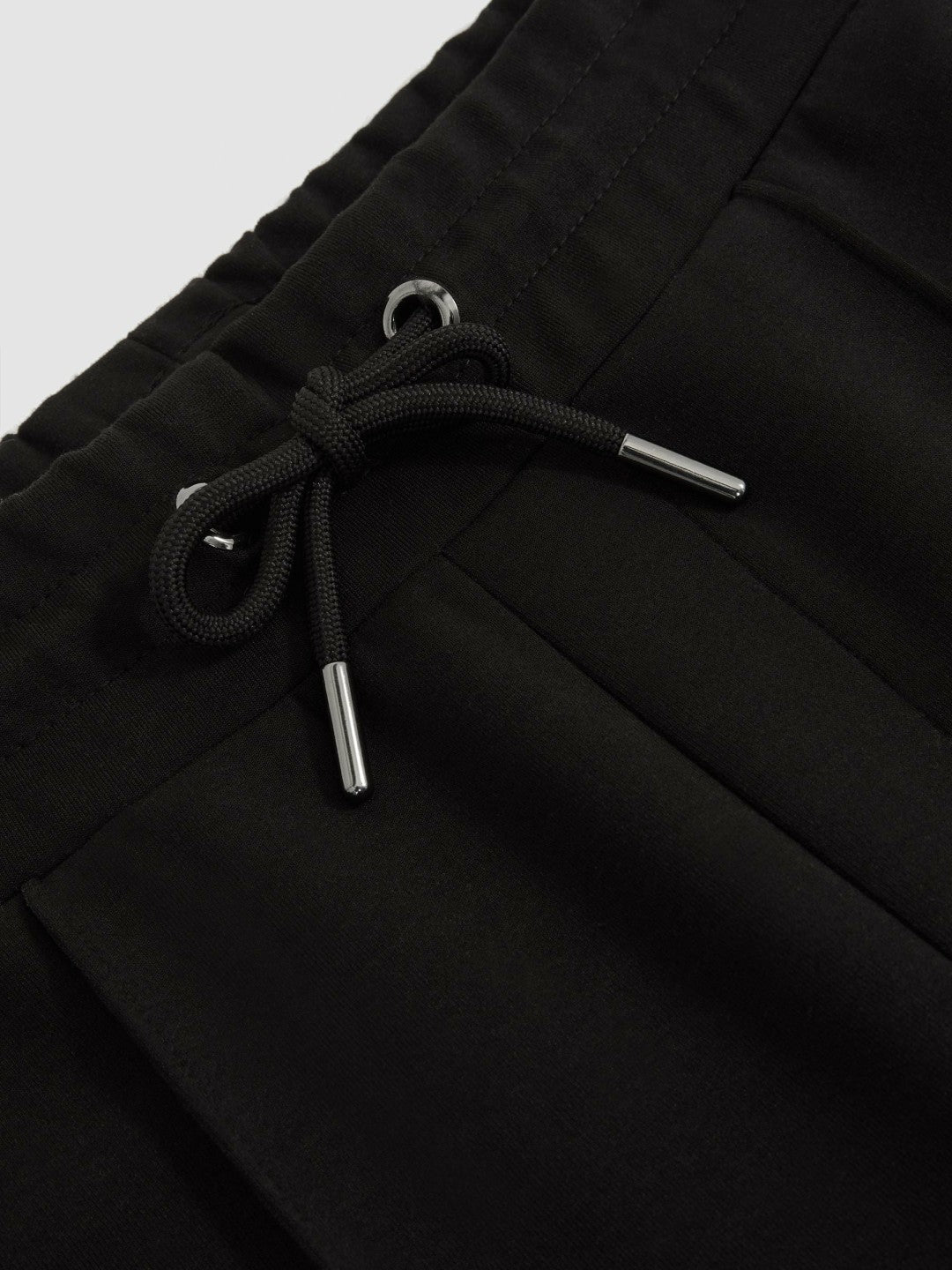 Reiss Interlock Drawstring Joggers in Black