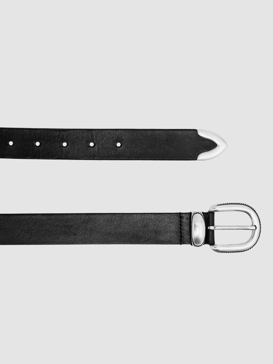 Reiss Leather Western Belt in Black