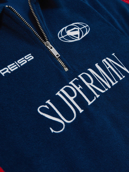 Reiss 3-9 yrs Superman Towelling Polo Shirt in Blue/Red
