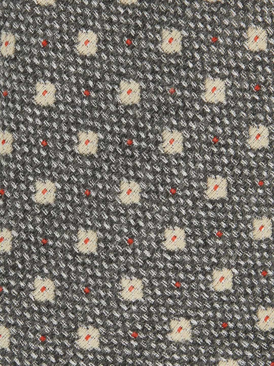 Reiss Wool-Silk Floral-Medallion Tie in Grey