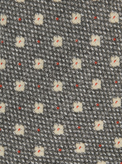 Reiss Wool-Silk Floral-Medallion Tie in Grey