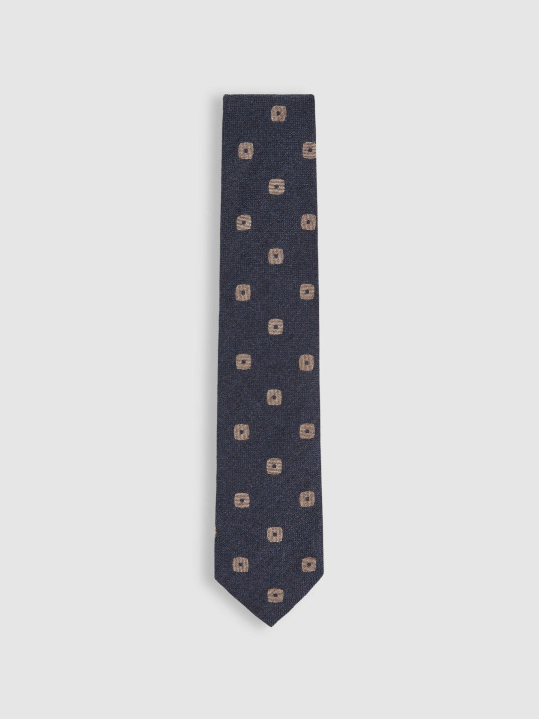 Reiss Silk-Wool Square-Medallion Tie in Navy