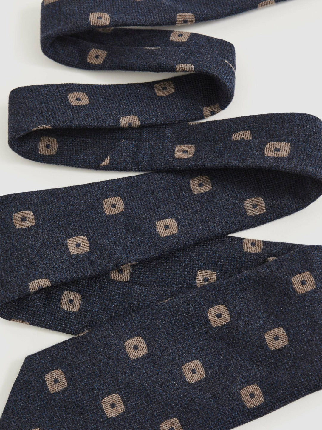 Reiss Silk-Wool Square-Medallion Tie in Navy