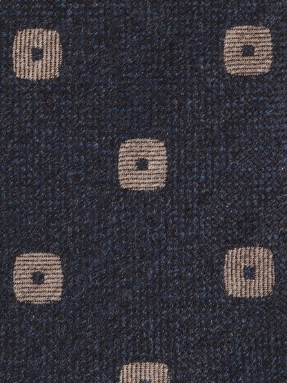 Reiss Silk-Wool Square-Medallion Tie in Navy