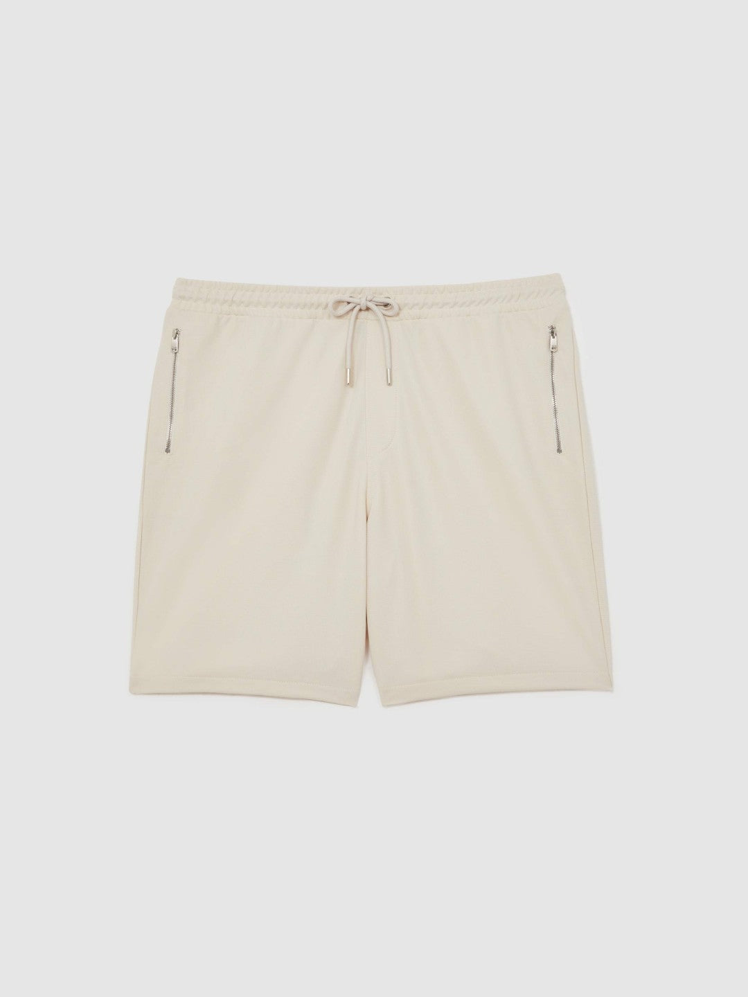 Reiss Textured Drawstring Shorts in Stone