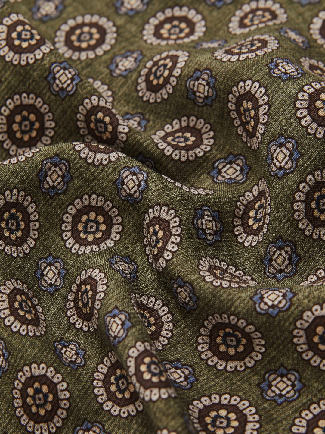 Reiss Silk Medallion Paisley Pocket Square in Sage
