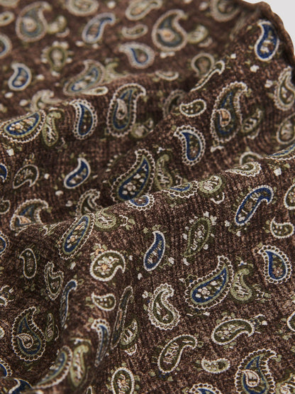 Reiss Silk Medallion Paisley Pocket Square in Sage