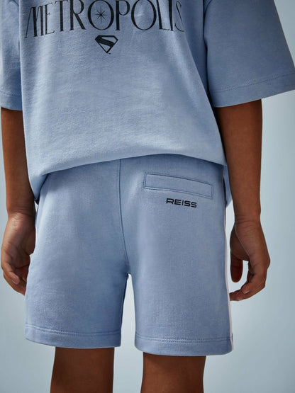 Reiss 13-14 yrs Superman Logo-Print Shorts in Light Blue