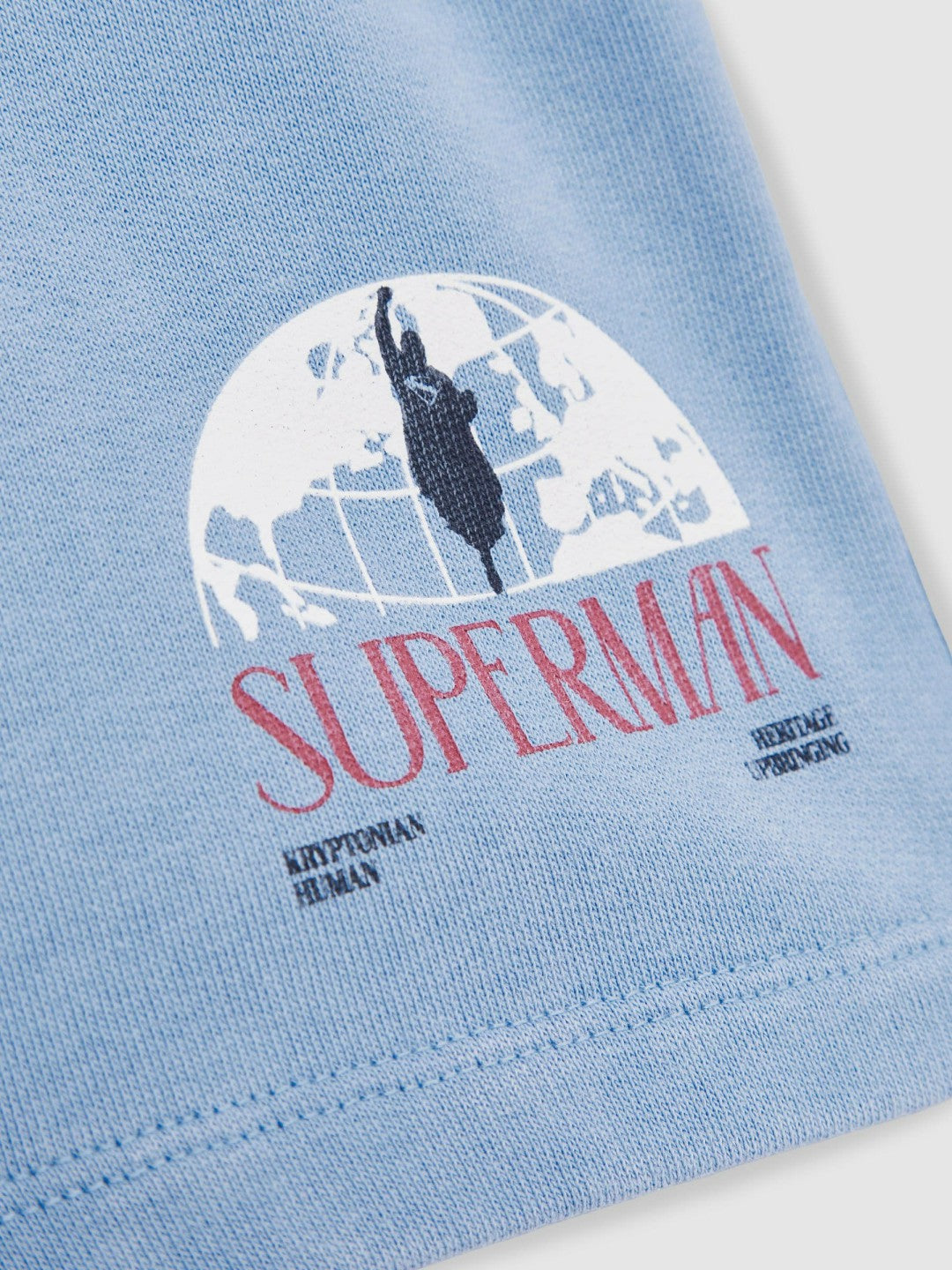 Reiss 9-13 yrs Superman Logo-Print Shorts in Light Blue