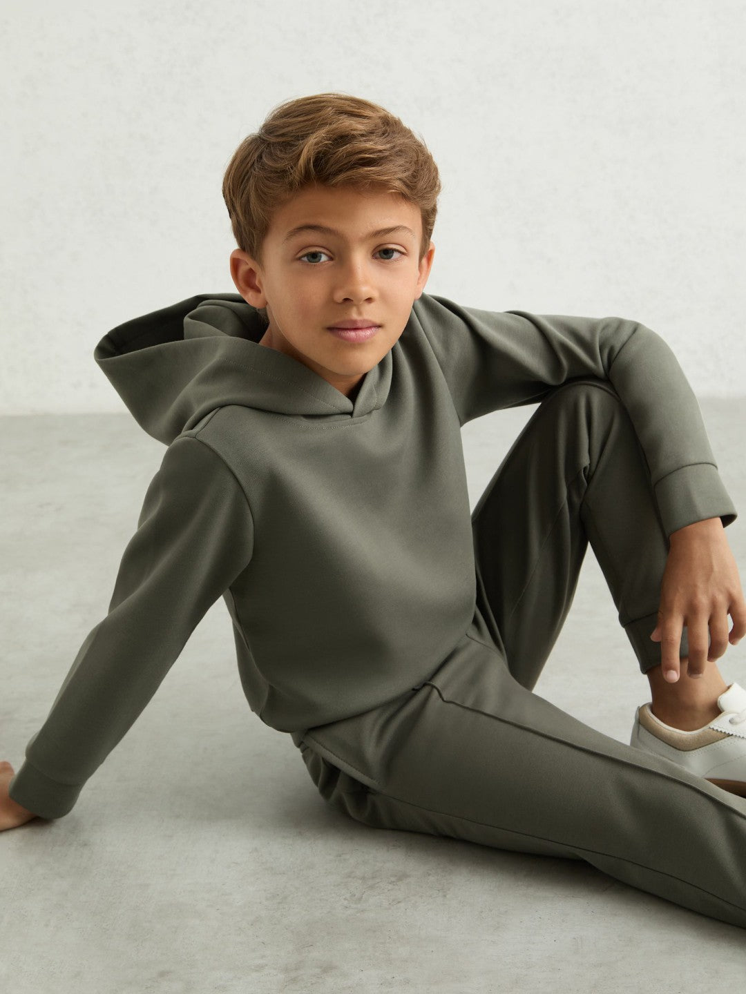 Reiss 9-13 yrs Interlock Drawstring Joggers in Dark Sage