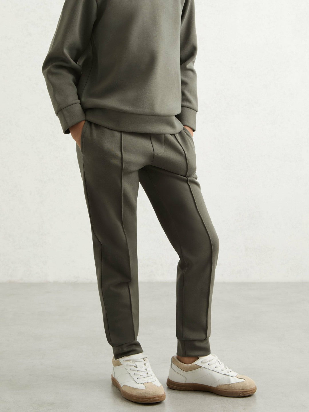 Reiss 9-13 yrs Interlock Drawstring Joggers in Dark Sage