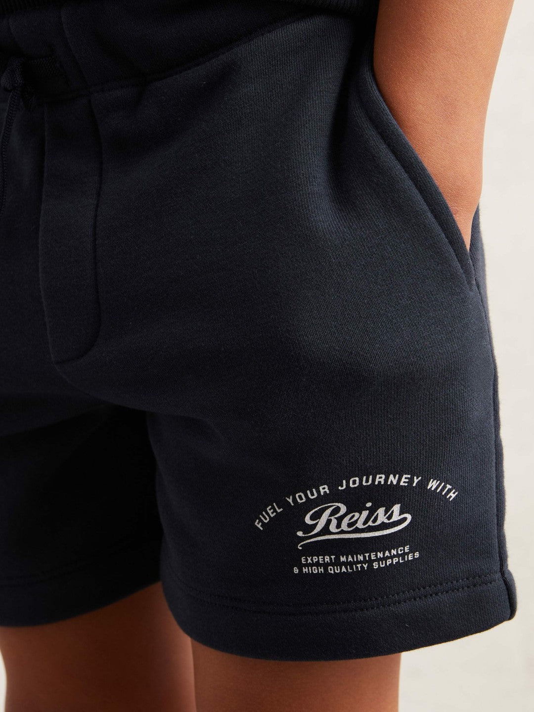 Reiss 3-9 yrs Cotton Blend Motor Cars Sweat Shorts in Washed Blue