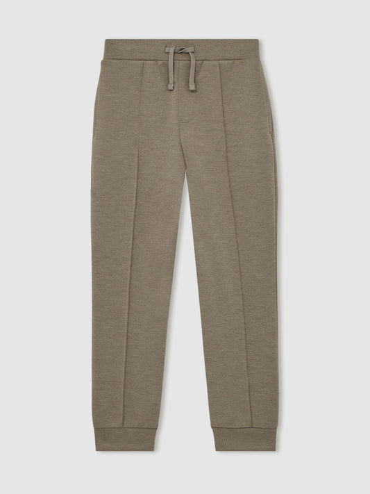 Reiss 13-14 yrs Interlock Drawstring Joggers in Taupe Brown