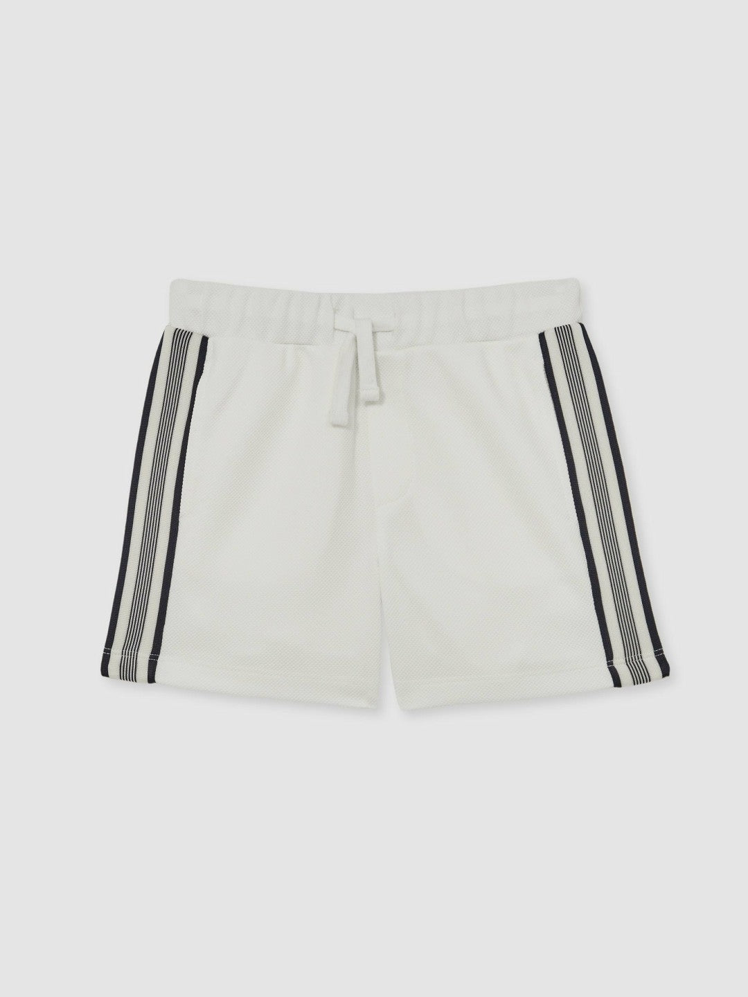 Reiss 9-13 yrs Side Stripe Textured Shorts in White