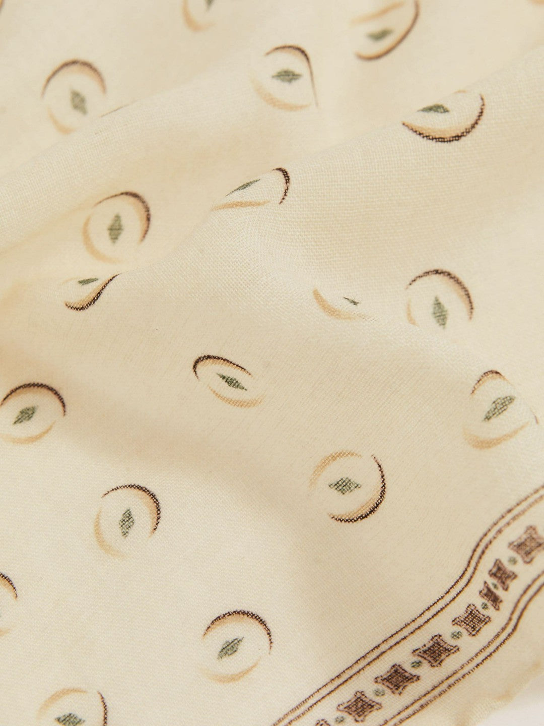 Reiss Wool Motif Print Pocket Square in Off White