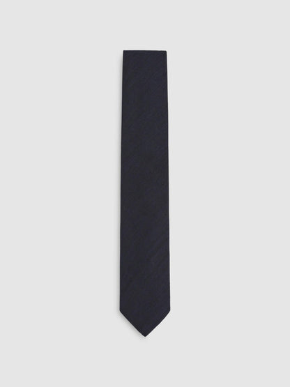 Reiss Silk Blend Textured Tie in Navy