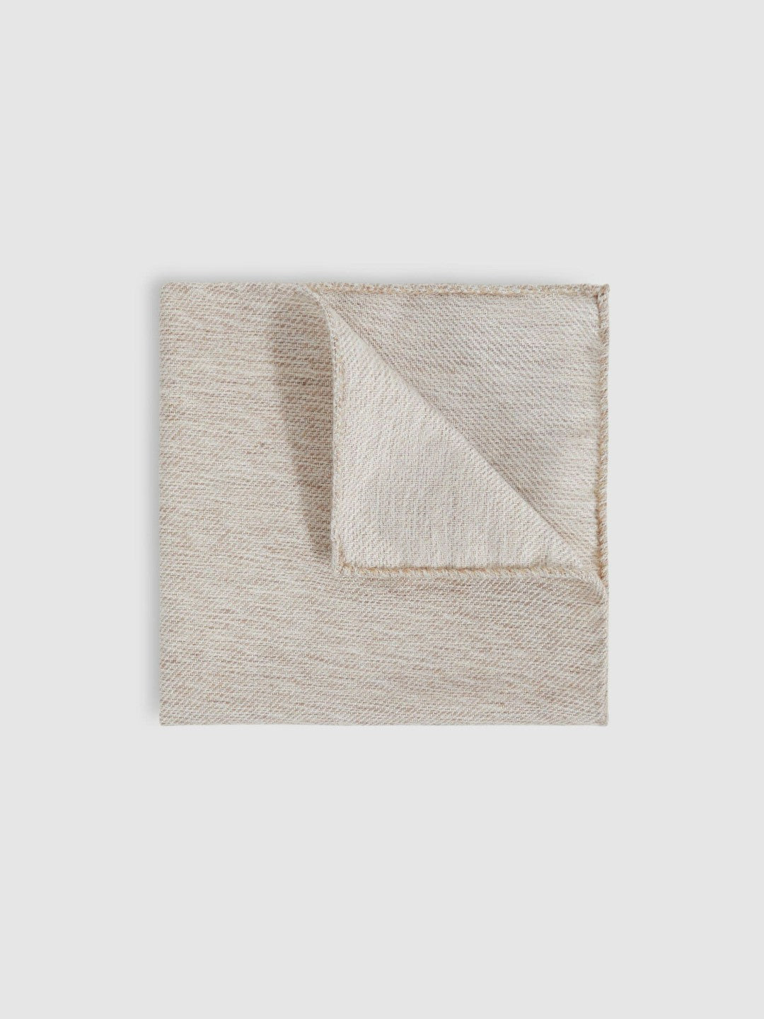 Reiss Wool Silk Textured Pocket Square in Oatmeal