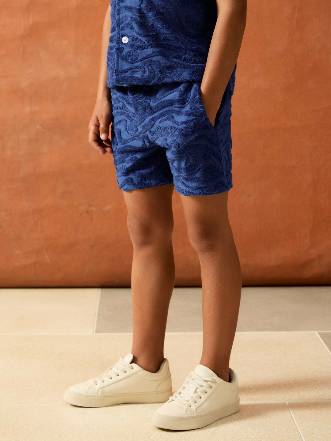 Reiss 9-13 yrs SmileyWorld Wave Texture Shorts in Bright Blue