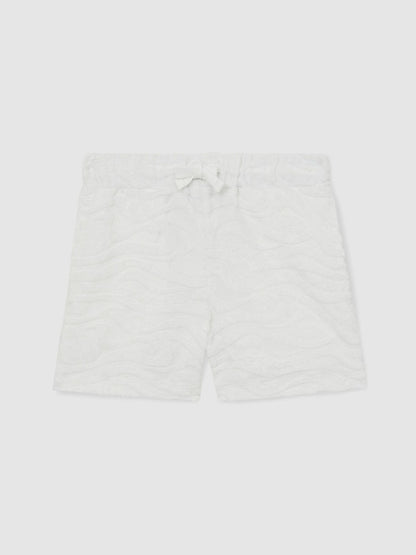 Reiss 3-9 yrs SmileyWorld Wave Texture Shorts in White