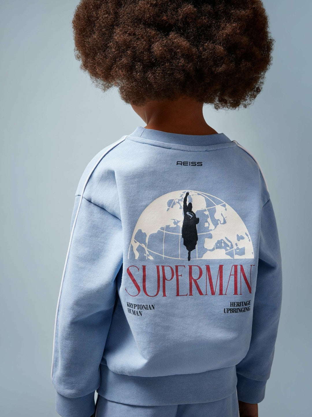 Reiss 9-13 yrs Superman Logo Print Sweatshirt in Light Blue