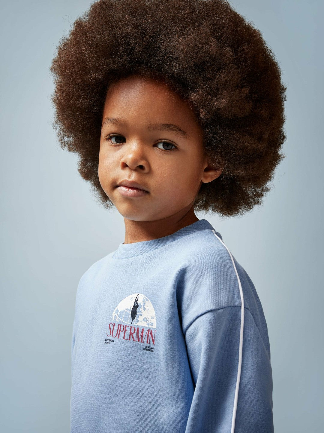 Reiss 9-13 yrs Superman Logo Print Sweatshirt in Light Blue