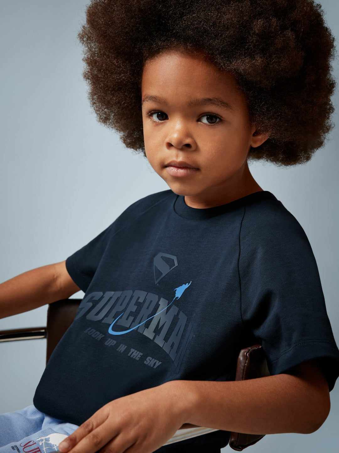Reiss 13-14 yrs Superman Raglan Logo T-Shirt in Navy Blue