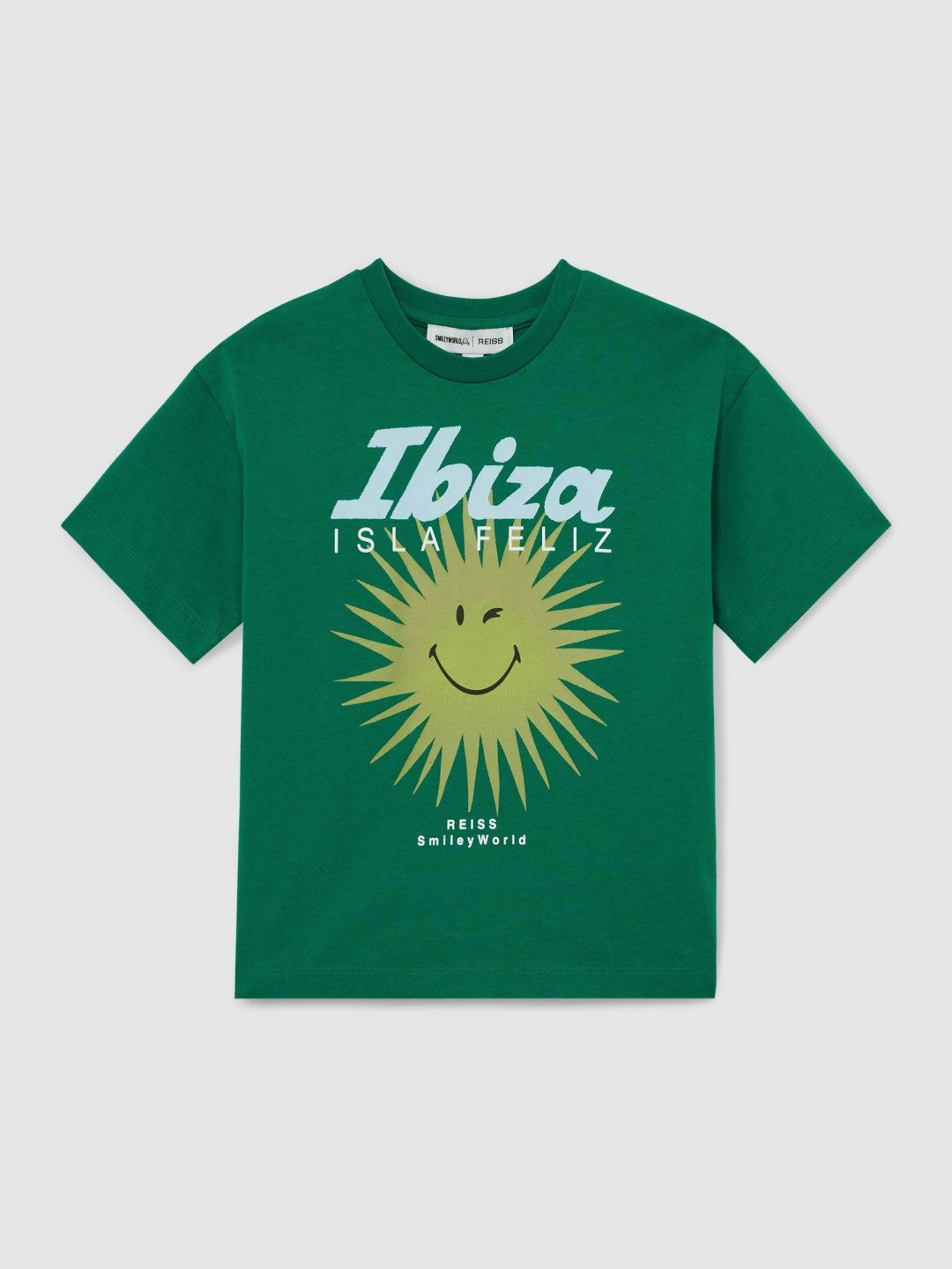 Reiss 3-9 yrs SmileyWorld Sun Motif T-Shirt in Bright Green