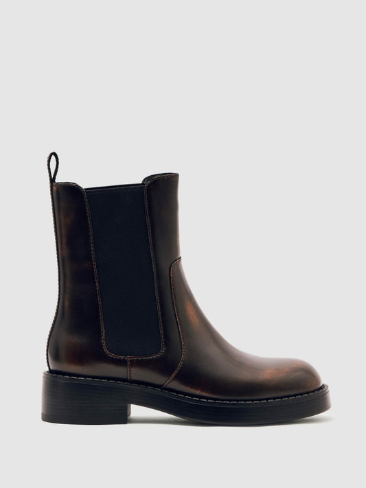 Reiss Leather Chelsea Boots in Brown