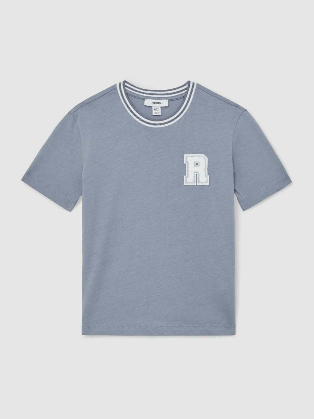 Reiss 13-14 yrs Cotton Letter Patch T-Shirt in Airforce Blue
