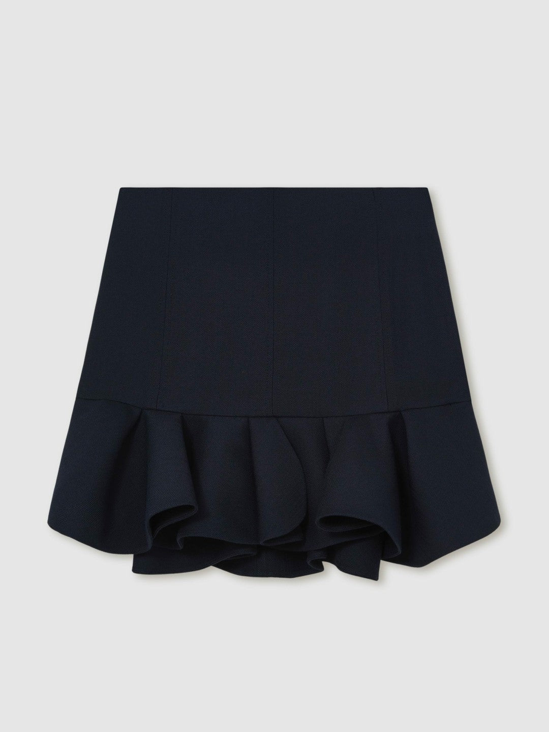 Reiss Ruffle-Hem Mini Skirt in Navy