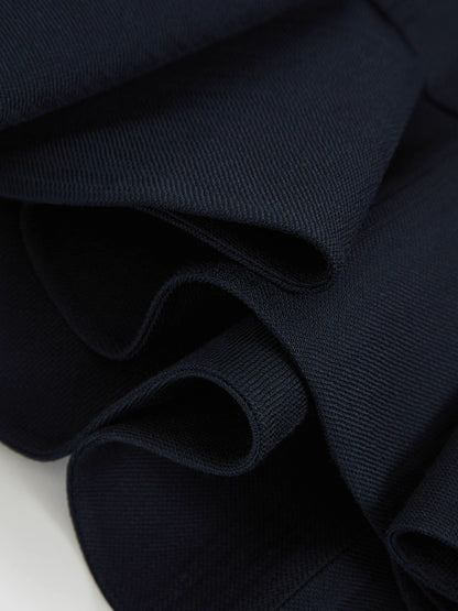 Reiss Ruffle-Hem Mini Skirt in Navy
