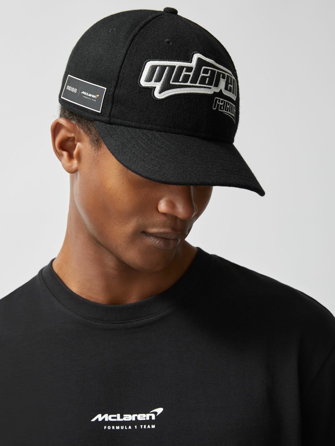 Reiss McLaren Racing Embroidered Cap Unisex Fit in Black